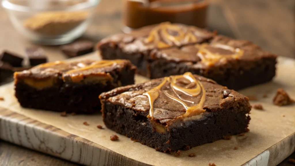 Fudgy brownies with sweetened condensed milk swirl