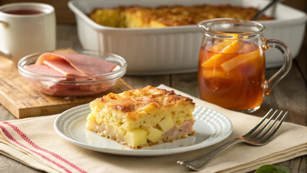 Served Pineapple Casserole Recipe with pairing suggestions.