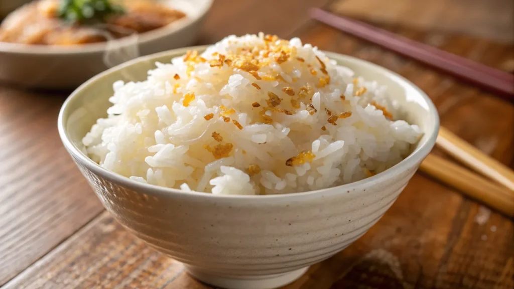 Perfectly cooked jasmine rice in a white bowl,Rice Hack Recipe