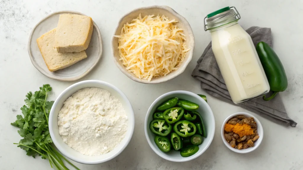  Ingredients for Vegan Jalapeño Cheese Bread