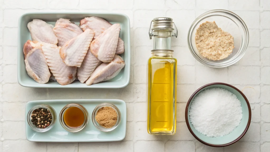  Ingredients for salt and vinegar wings.