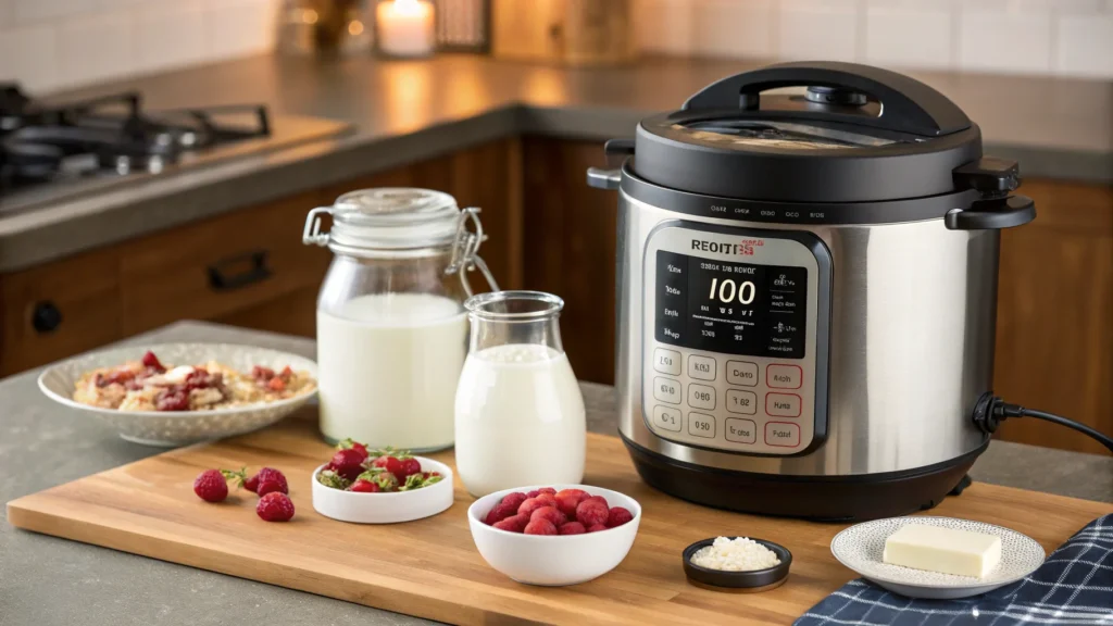 Instant Pot set to Yogurt mode.