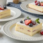 slices of kefir sheet cake on elegant plates garn 1