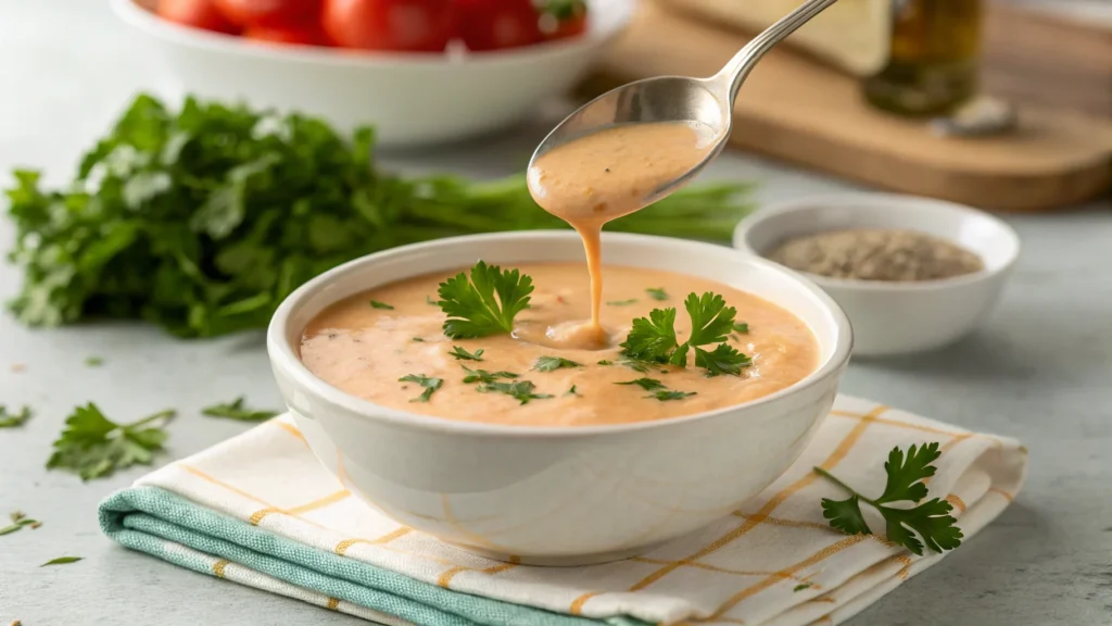 Creamy homemade Bang Bang Sauce in a bowl