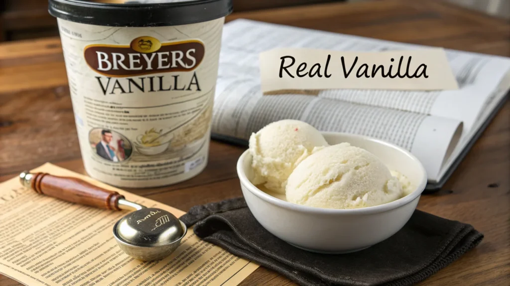 breyers vanilla ice cream product with misleading