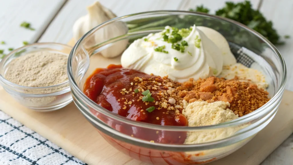 close up of a glass bowl with ingredients for ban 1